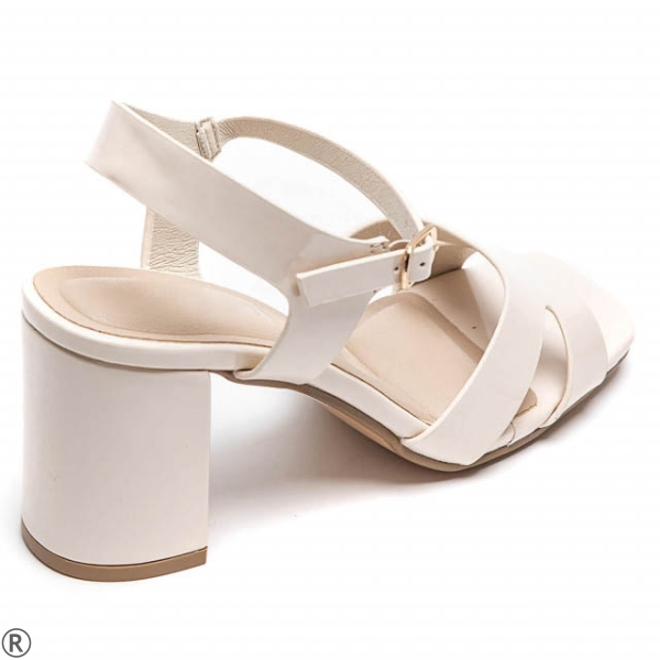 Бежови сандали на широк ток- Frea Beige 10401