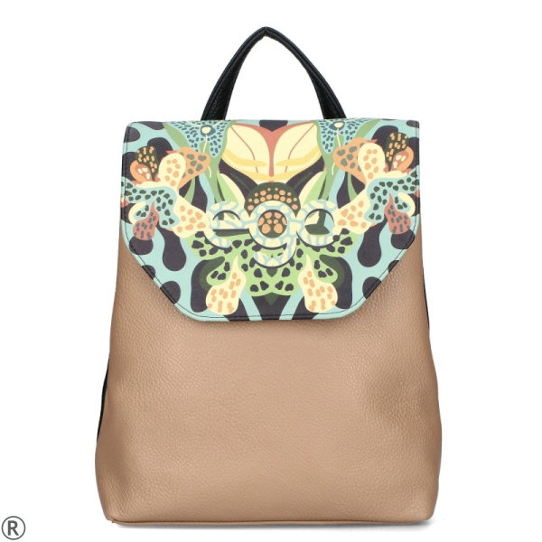 Дамска раница с капак- EGO Beige 10428