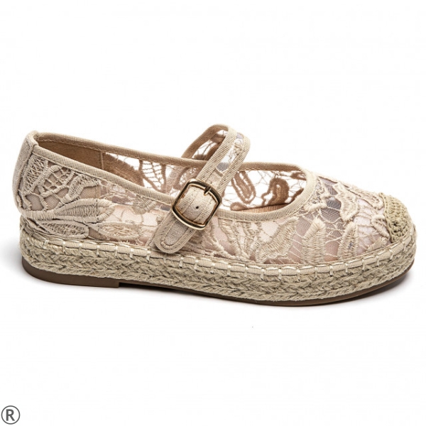 Дамски мрежести еспадрили- Klara Beige 10439