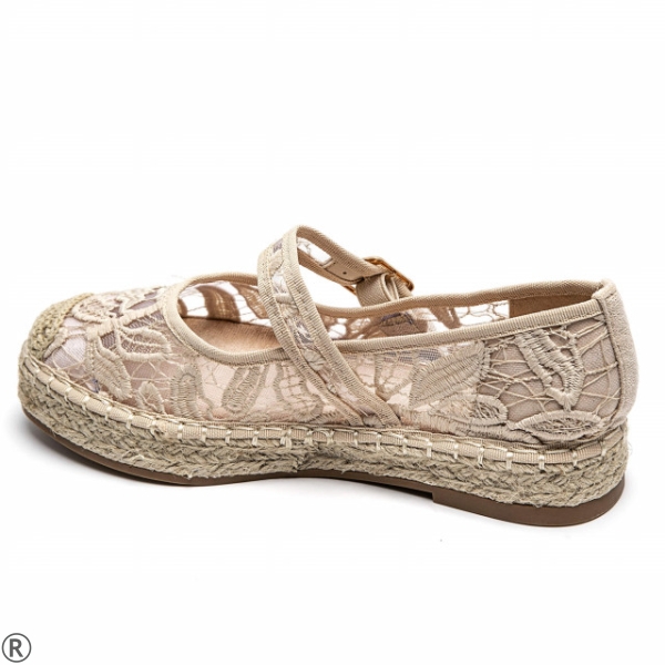 Дамски мрежести еспадрили- Klara Beige 10439