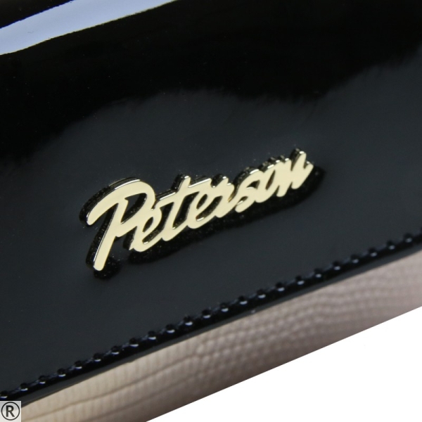 Дамско портмоне в черен и бежов цвят- PETERSON 10467