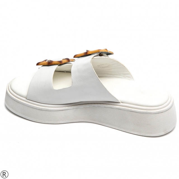 Бели чехли на платформа- Salma White 10487