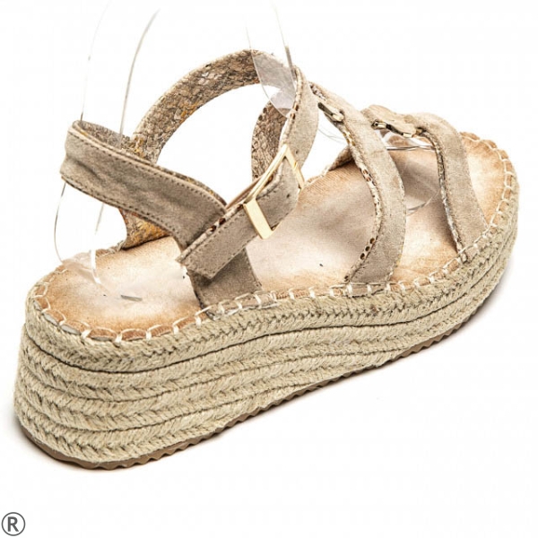 Бежови сандали на платформа- Edita Beige 10488