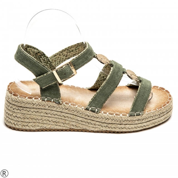 Зелени сандали на платформа- Edita Green 10489