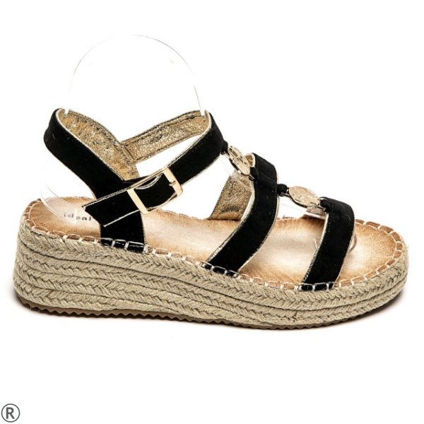 Черни сандали на платформа- Edita Black 10490
