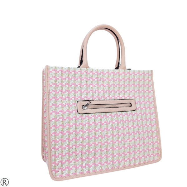 Голяма твърда розова чанта- Nansi Pink 10542