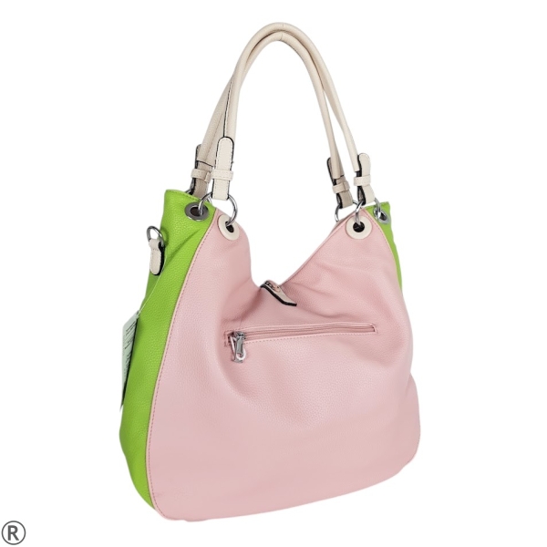 Цветна дамска чанта тип торба- Hali Pink 10550