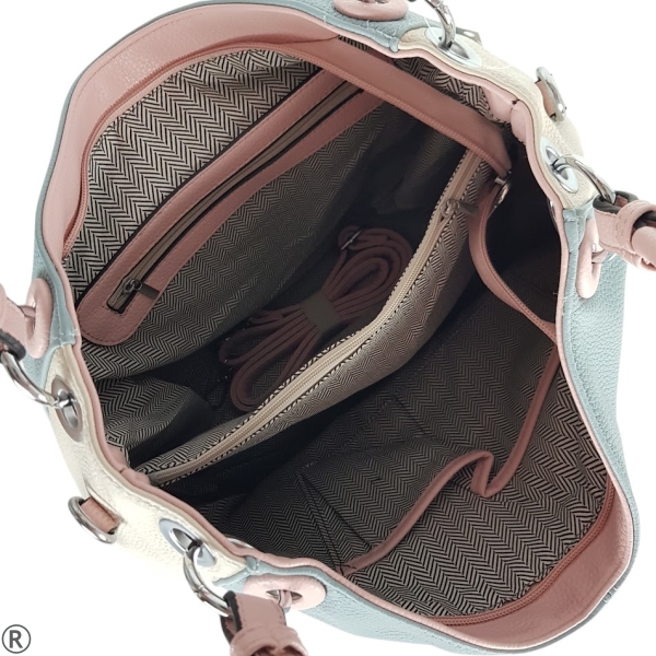 Цветна дамска чанта тип торба- Hali Pink 10550