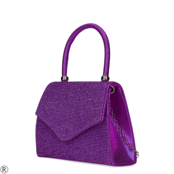 Стилна лилава чанта с камъни- Ambyr Purple 10571