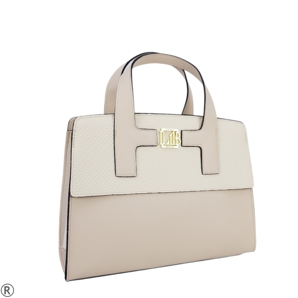 Бежова твърда чанта- Laura Biaggi Beige 10589
