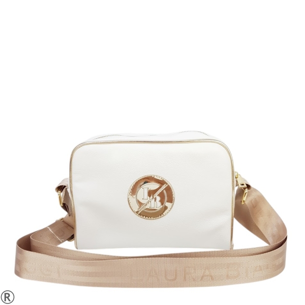 Бяла чанта с дълга дръжка - Laura Biaggi Beige 10595