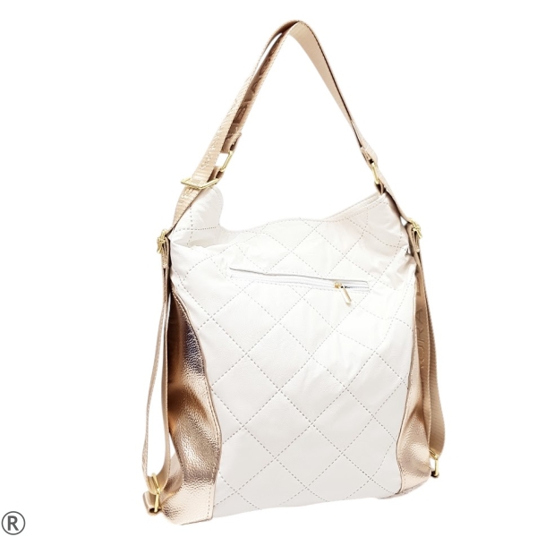 Чанта в бяло и златно- Laura Biaggi White Gold 10648