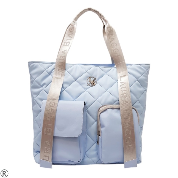 Голяма синя чанта- Laura Biaggi Blue 10649