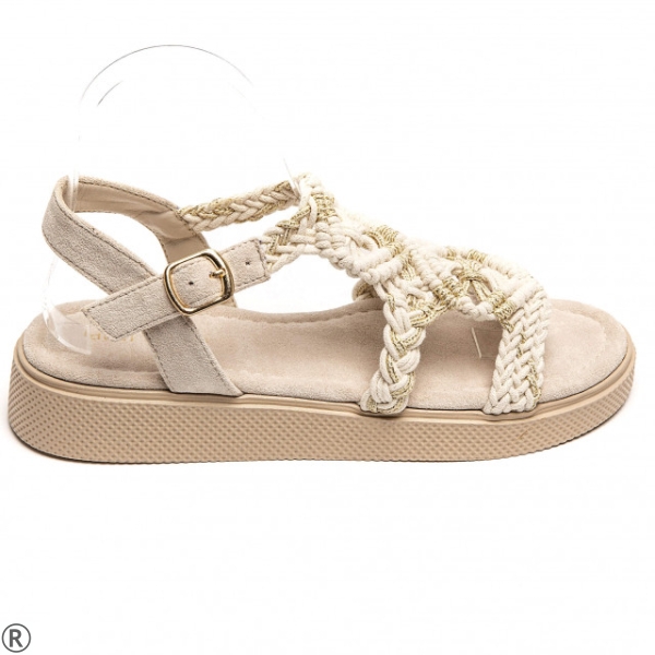 Бежови равни сандали- Missa Beige 10651