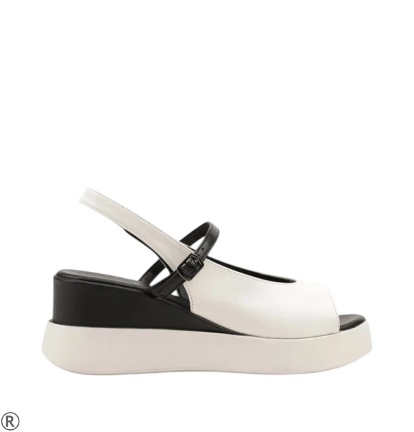 Бели сандали на платформа- Mira White 10674