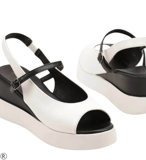 Бели сандали на платформа- Mira White 10674