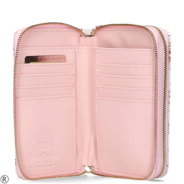 Дамско портмоне с цветя- PETERSON Pink 10999