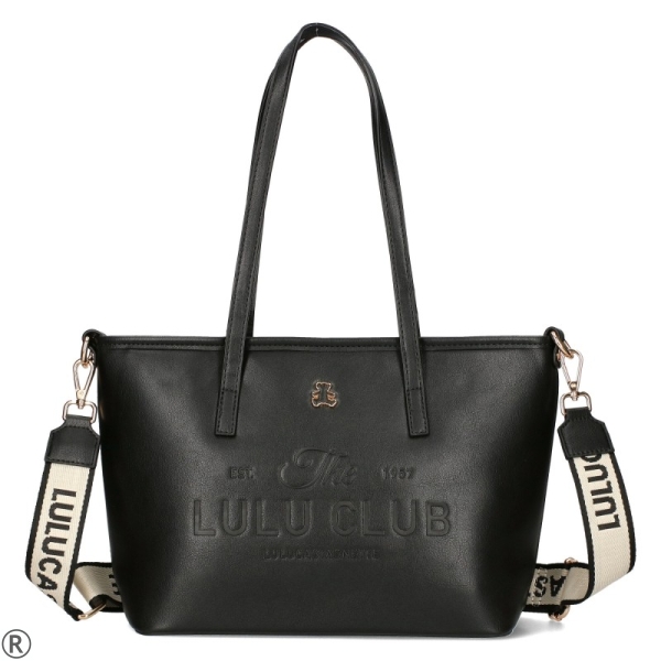 Голяма черна чанта с дълги дръжки- Lulu Castagnette Black 11058