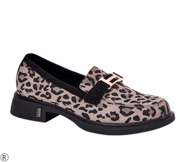 Дамски леопардови мокасини- Serina Beige 11090