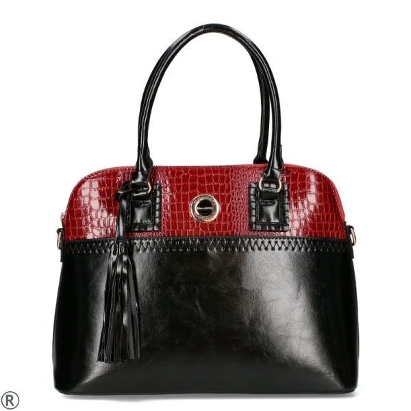 Твърда чанта в черен и червен цвят- Monnari Black/Red 11144