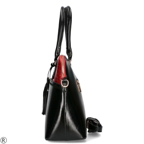 Твърда чанта в черен и червен цвят- Monnari Black/Red 11144