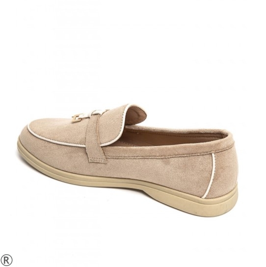Бежови дамски лоуфъри на равно ходило- Danaq Beige 11210