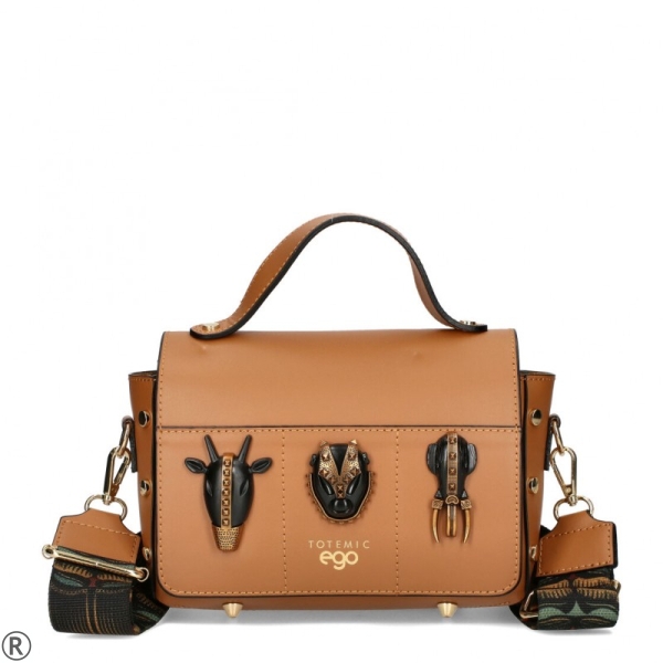 Светло кафява чанта от естествена кожа- EGO Aztec 11214