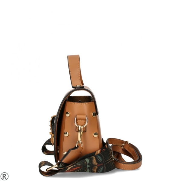 Светло кафява чанта от естествена кожа- EGO Aztec 11214