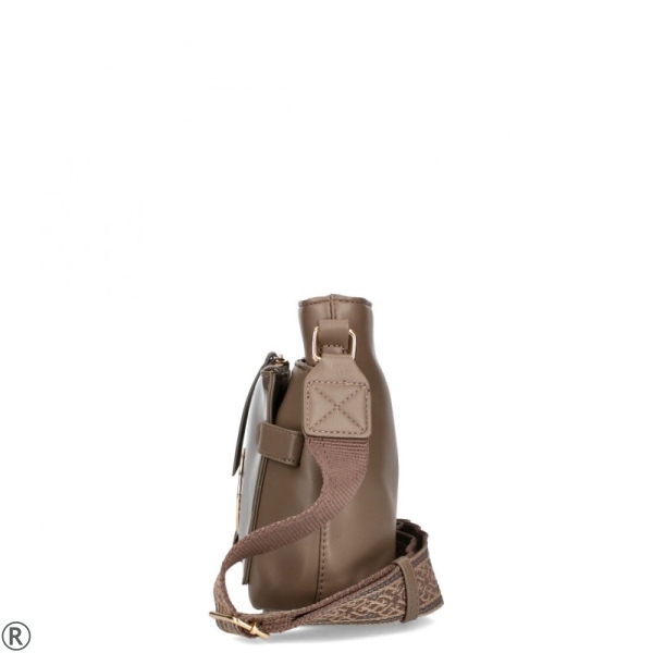 Сива чанта за през рамо от лак и кожа- Monnari 11220