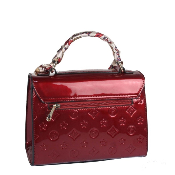 Твърда дамска чанта в червен лак- Gallantry Multi Red 11326