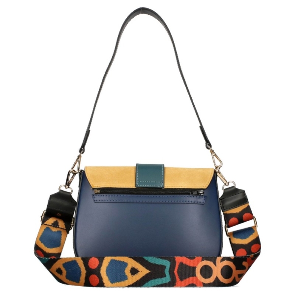 Цветна чанта от естествена кожа с два сменяеми капака- EGO 11343