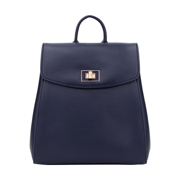 Синя дамска раница с капак и преграда- DIana&CO 11355