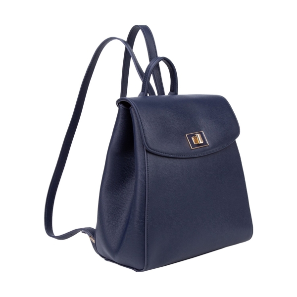 Синя дамска раница с капак и преграда- DIana&CO 11355