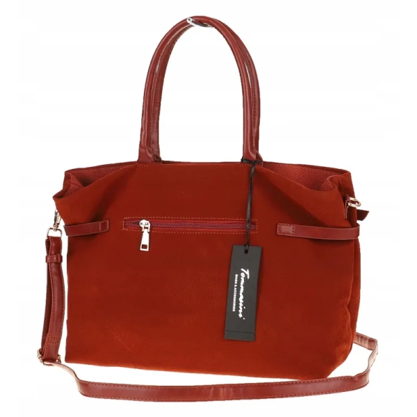 Голяма керемидена чанта от велур- Darena 11456