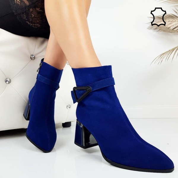 Сини боти от естествен велур- Eliza Bulgaria 11414