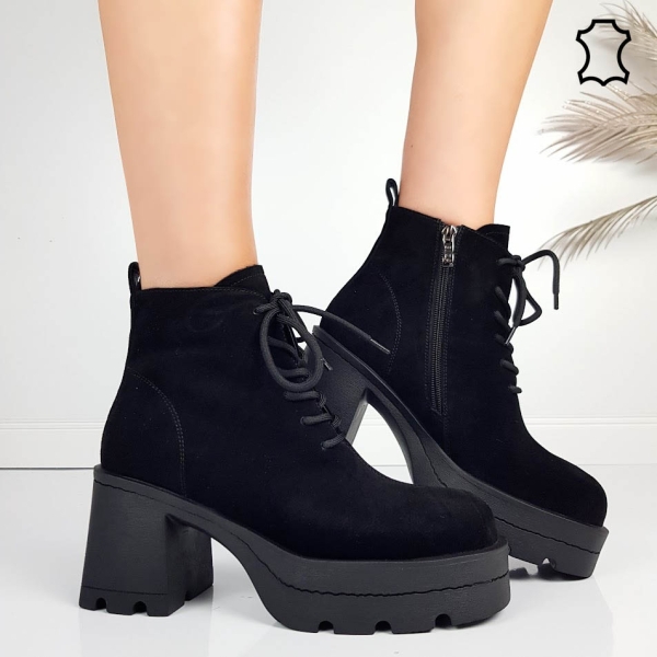 Топли боти от естествен велур на ток и платформа- Eliza Bulgaria 11473