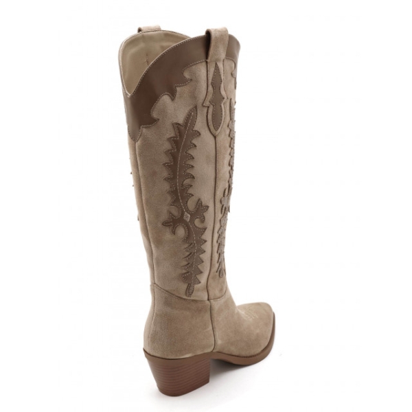 Дамски каубойски ботуши цвят каки- Monika Khaki 11488