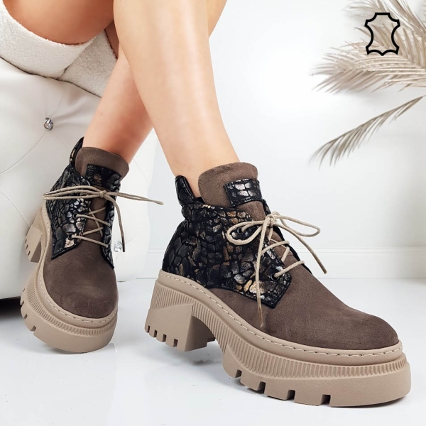 Дамски боти от естествена кожа- Daris 11496