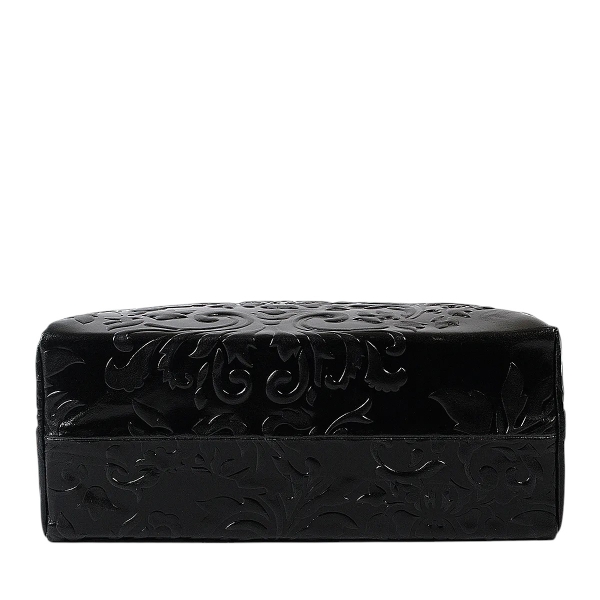 Луксозна твърда чанта от естествена кожа- Afra Black 11502