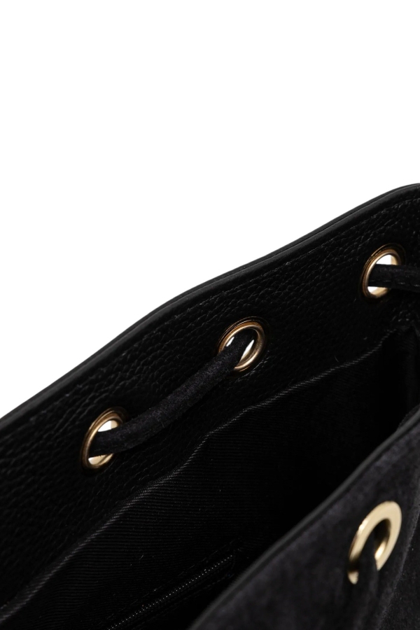 Черна чанта от естествен велур и кожа- Jaklin Black 11514