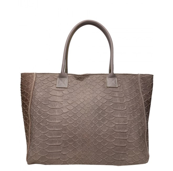 Чанта от естествена кожа в цят пудра- Frea 11530