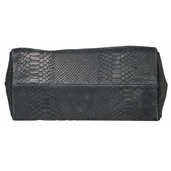 Голяма черна чанта от естествена кожа- Pina Black 11534