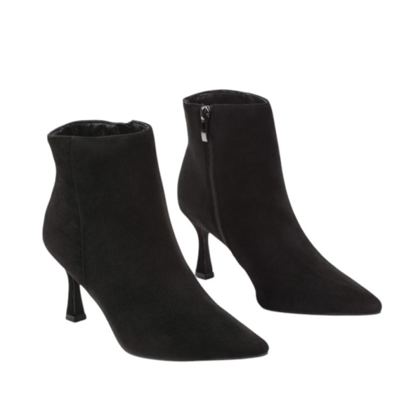 Елегантни велурени боти в черен цвят- Sindi Black 11541