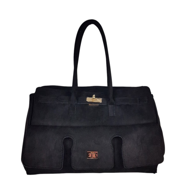 Елегантни велурени боти в черен цвят- Sindi Black 11541