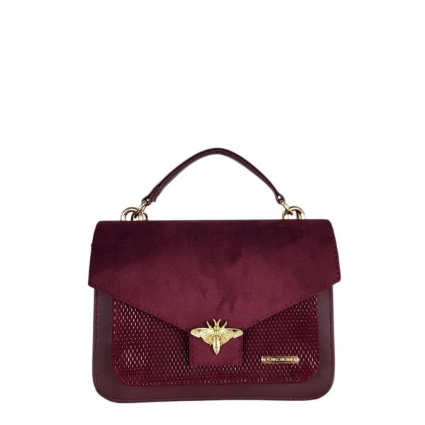 Чанта за през рамо цвят бордо- Laura Biaggi 11547