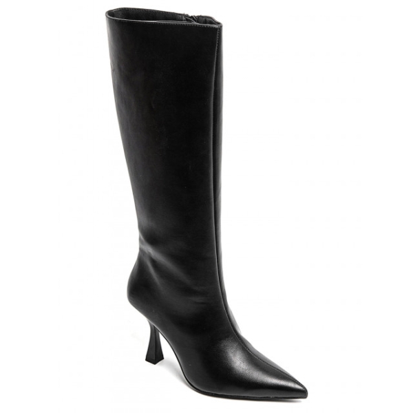 Черни елегантни ботуши на тънък ток- Sisi Black 11549