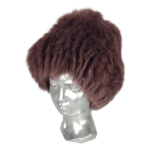 Дамска шапка от естествен косъм на лисица- Zara 11556