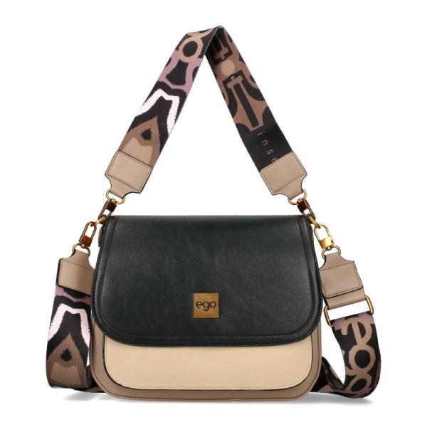 Бежова чанта с два сменяеми капака и дълга дръжка- EGO Beige 11581