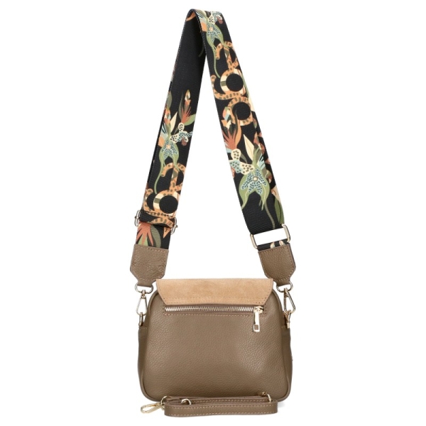 Чанта от естествена кожа с две отделения- EGO Beige 11584