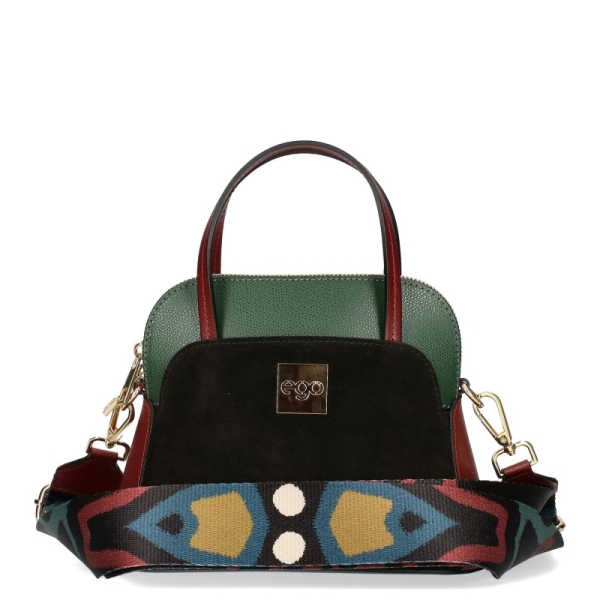 Синя чанта от естествена кожа с две лица- EGO Blue 11588